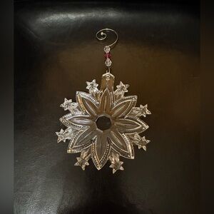 Waterford Crystal Snowflake Christmas Ornament with Hanging hook 4.5”